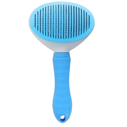 Self-cleaning dog brush – Blue