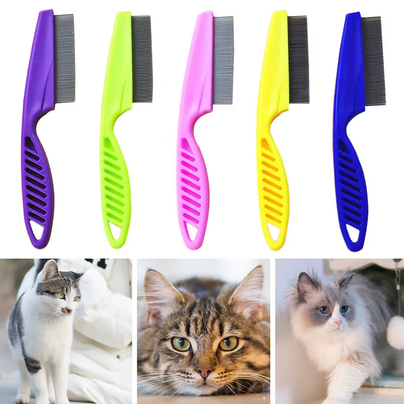 1Pc Pet Hair Shedding Comb Stainless Steel Flea Comb for Cat Dog Pet Comfort Flea Hair Grooming Comb Dog Brush Grooming Tools
