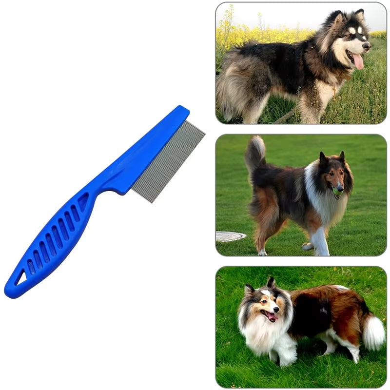 1Pc Pet Hair Shedding Comb Stainless Steel Flea Comb for Cat Dog Pet Comfort Flea Hair Grooming Comb Dog Brush Grooming Tools