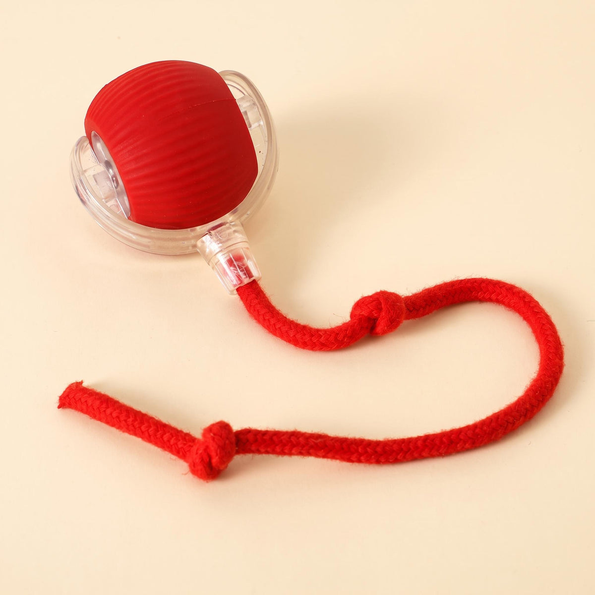 Interactive rolling dog ball with tail – Red